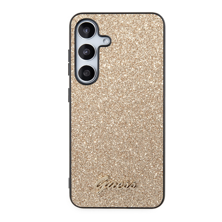 Guess Glitter Flakes Metal Logo Case -  Tasche für Samsung Galaxy S24 Tasche (gold)