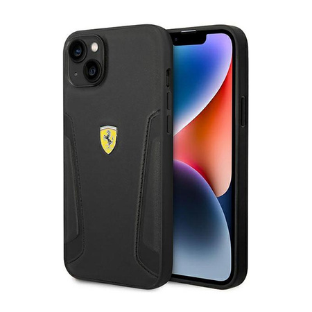 Ferrari Leather Stamp Sides - pouzdro pro iPhone 14 (černé)