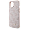 Guess Bundle Pack MagSafe 4G Metal Gold Logo - tok szett + Power Bank 5000mAh MagSafe iPhone 15 (rózsaszín)