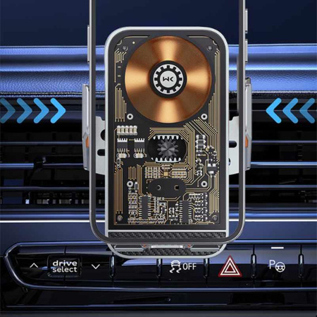 WEKOME WP-U204 Vanguard Series - Support de voiture automatique avec recharge sans fil 15W (Noir)