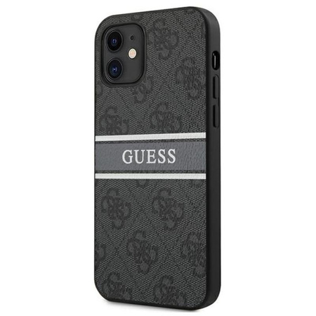 Guess 4G Printed Stripe - pouzdro pro iPhone 12 mini (šedé)