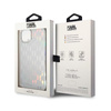 Karl Lagerfeld Monogram Iridescent - pouzdro pro iPhone 14 Plus (stříbrné)