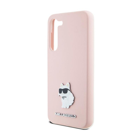 Karl Lagerfeld Silicone Choupette Metal Pin - Case Samsung Galaxy S24+ (różowy)