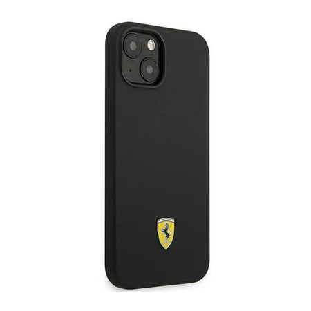 Ferrari Silicone Metal Logo - pouzdro pro iPhone 14 Plus (černé)