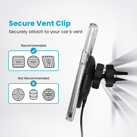 Speck Charging Vent Mount + ClickLock™ – bezpieczne ładowanie MagSafe® w samochodzie