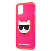 Karl Lagerfeld Choupette Head - Etui pour iPhone 13 mini (rose fluo)