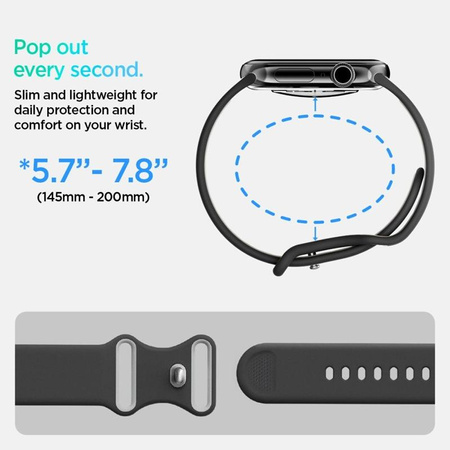 Spigen Nano Pop – Řemínek pro Apple Watch 44/45/46/49 mm (Černý Sezam)
