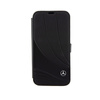 Kožené pouzdro Mercedes Booktype se vzorem vlny - iPhone 15 Pro (černé)