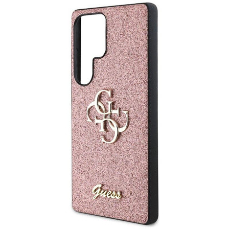 Guess Fixed Glitter Big 4G Metal Logo - étui pour Samsung Galaxy S25 Ultra (rose)