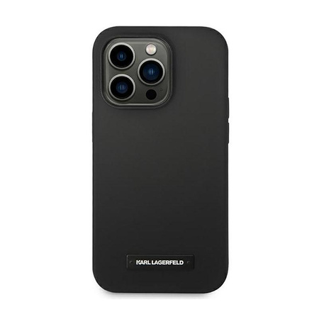 Karl Lagerfeld szilikon plakett Magsafe - iPhone 14 Pro Max tok (fekete)