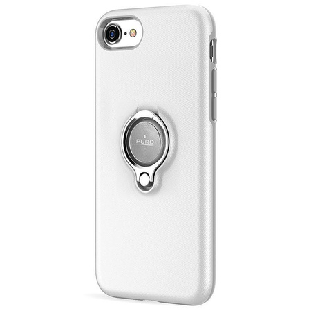 PURO Magnet Ring Cover - tok iPhone SE (2022 / 2020) / 8 / 7 mágneses ujjbeggyel (fehér)