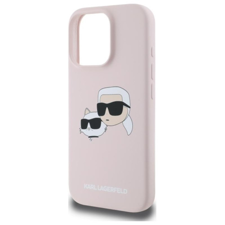 Karl Lagerfeld Silicone Double Heads Print MagSafe - iPhone 16 Pro Case (pink)