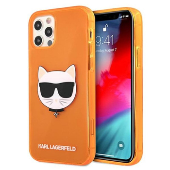 Karl Lagerfeld Choupette Head - pouzdro pro iPhone 12 Pro Max (fluo oranžová)