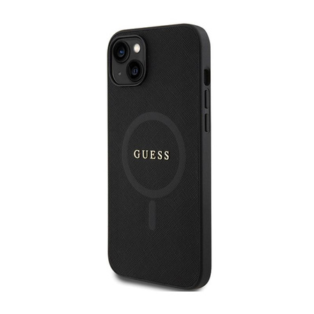 Guess Saffiano MagSafe - étui pour iPhone 15 (noir)