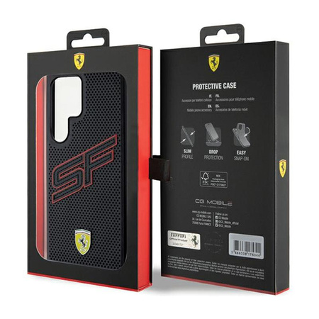 Ferrari Big SF Perforated - Etui Samsung Galaxy S24 Ultra (czarny)