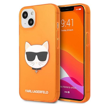 Karl Lagerfeld Choupette Head - iPhone 13 tok (fluo narancssárga)