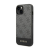Guess 4G Bottom Stripe Metal Logo Collection - Hülle für iPhone 14 Plus (Grau)