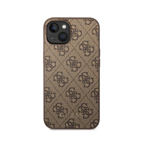 Guess 4G Metal Gold Logo - iPhone 15 Plus Tasche (braun)