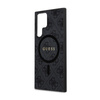 Guess 4G Collection Leder Metall Logo MagSafe - Samsung Galaxy S24 Ultra Tasche (schwarz)