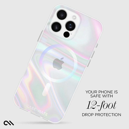 Etui Case-Mate Soap Bubble MagSafe do iPhone 16 Pro Max – Efekt Tęczowej Poświaty