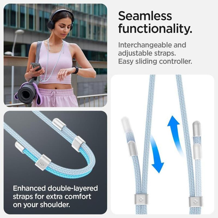 Spigen Universal Strap Set Crossbody & Handgelenk - Schulter- und Handgelenk-Telefonriemen (Mute Blue)