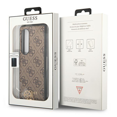 Guess 4G Charms Collection - Case for Samsung Galaxy Z Fold 4 (Brown)