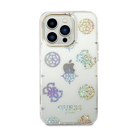 Guess Peony Glitter Case - iPhone 14 Pro Tasche (Transparent)