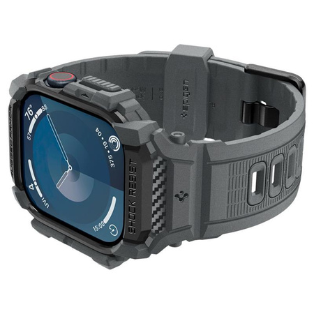 Spigen Rugged Armor Pro - Řemínek s pouzdrem pro Apple Watch 10 46 mm (Tmavě šedá)
