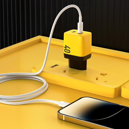 WEKOME WP-U128 - 2x USB-C Super Fast Charger GaN 40W síťová nabíječka (žlutá)