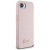 Guess Silicone Script Metal Logo MagSafe - Etui do iPhone 16e (różowy)