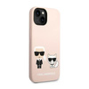 Karl Lagerfeld Flüssigsilikon Karl & Choupette MagSafe - Hülle für iPhone 14 Plus (Pink)