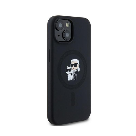 Karl Lagerfeld Silicone Karl & Choupette MagSafe - pouzdro pro iPhone 15 Plus / 14 Plus (Black)