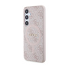 Guess 4G Collection Cuir Logo Métal MagSafe - Étui Samsung Galaxy S24 (rose)