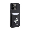 Karl Lagerfeld Saffiano Cardslot Karl & Choupette fém logó - iPhone 15 Pro Max tok (fekete)
