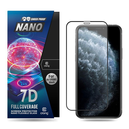 Crong 7D Nano Flexible Glass - 9H hybridní sklo přes celou obrazovku pro iPhone 11 Pro Max / Xs Max