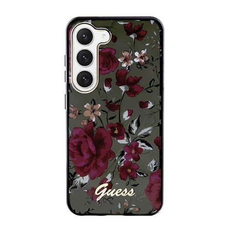Guess Flower Collection - Samsung Galaxy S23+ tok (khaki)