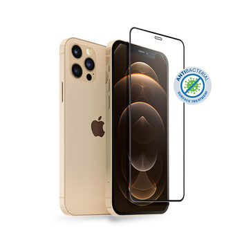 SZKŁO HARTOWANE NA EKRAN DO IPHONE 12 PRO MAX, Crong z Ramką, Ochronne na Wyświetlacz