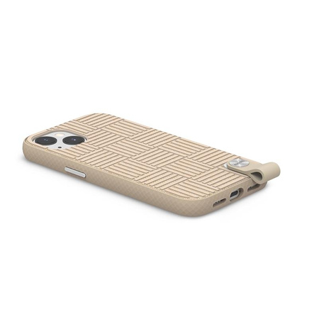 Moshi Altra - tok levehető zsinórral iPhone 13 (antibakteriális NanoShield™) (Sahara Beige)