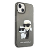 Karl Lagerfeld IML Glitter NFT Karl & Choupette - Hülle für iPhone 14 Plus (Schwarz)