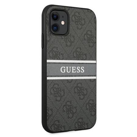 Guess 4G nyomtatott csíkos - iPhone 11 tok (szürke)