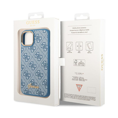 Guess 4G Metal Camera Outline Case - Coque pour iPhone 14 Plus (bleu)