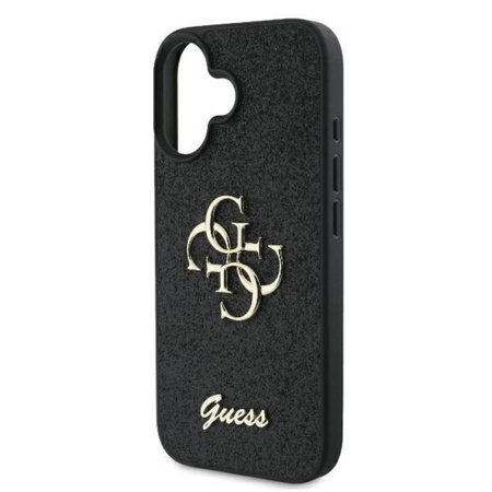 Pouzdro Guess Fixed Glitter Big 4G - iPhone 16 Plus (černé)