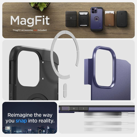 Spigen Tough Armor MagFit - Étui pour iPhone 14 Pro Max MagSafe (violet)