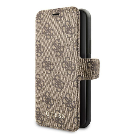 Guess Booktype 4G Charms Collection - iPhone 11 tok kártyahelyekkel (barna)