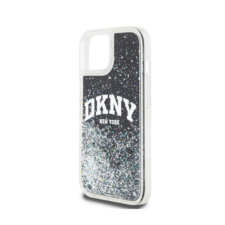 DKNY Liquid Glitter Big Logo - iPhone 14 / 15 / 13 tok (fekete)