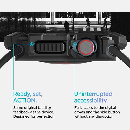 Spigen Rugged Armor - Case for Apple Watch 10 46 mm (Matte Black)