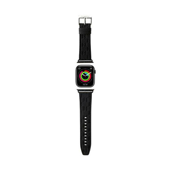 Karl Lagerfeld Saffiano Monogram - szíj Apple Watch 42/44/45/49 mm-es órához (fekete)