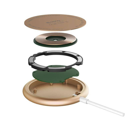Crong MagSpot Wireless Charger - MagSafe 15W Aluminium induktives Ladegerät (Gold)