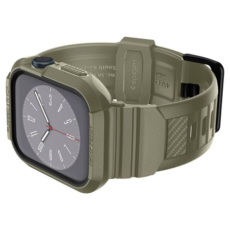 Spigen Rugged Armor Pro - Armband mit Gehäuse für Apple Watch 44/45 mm (Vintage Khaki)