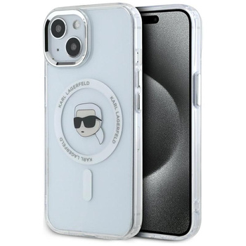 Karl Lagerfeld IML fém Karl Head MagSafe - tok iPhone 15 készülékhez (fehér)